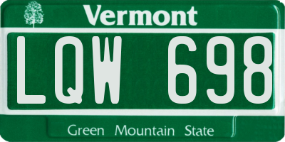 VT license plate LQW698