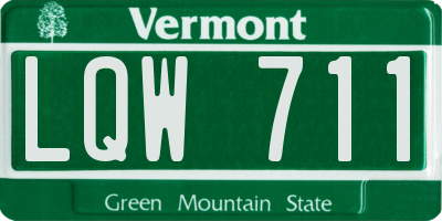 VT license plate LQW711