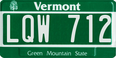VT license plate LQW712