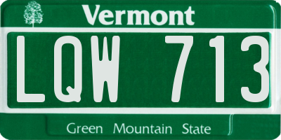 VT license plate LQW713