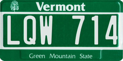 VT license plate LQW714