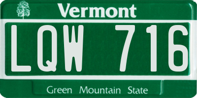 VT license plate LQW716
