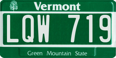 VT license plate LQW719