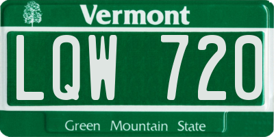 VT license plate LQW720