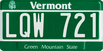VT license plate LQW721