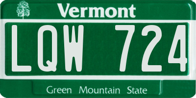 VT license plate LQW724