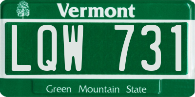 VT license plate LQW731