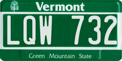 VT license plate LQW732