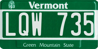 VT license plate LQW735