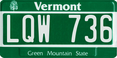 VT license plate LQW736