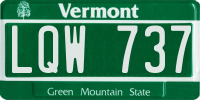 VT license plate LQW737