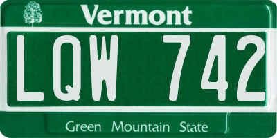 VT license plate LQW742