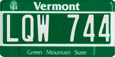VT license plate LQW744