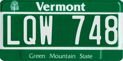 VT license plate LQW748
