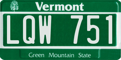 VT license plate LQW751