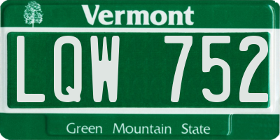 VT license plate LQW752