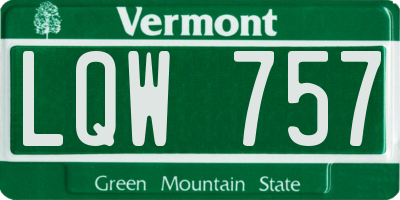 VT license plate LQW757