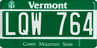 VT license plate LQW764