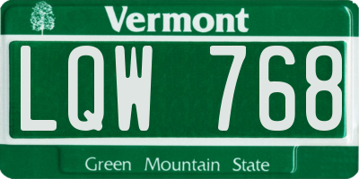 VT license plate LQW768