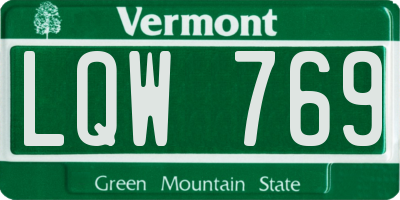VT license plate LQW769
