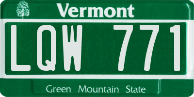 VT license plate LQW771
