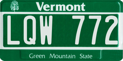 VT license plate LQW772