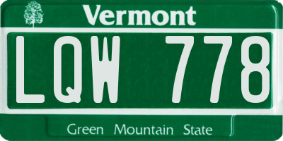 VT license plate LQW778