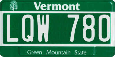 VT license plate LQW780