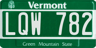 VT license plate LQW782