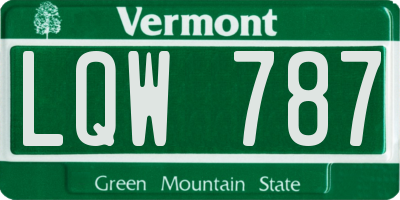 VT license plate LQW787