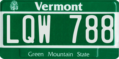 VT license plate LQW788