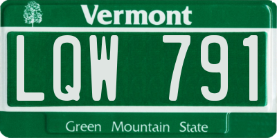 VT license plate LQW791