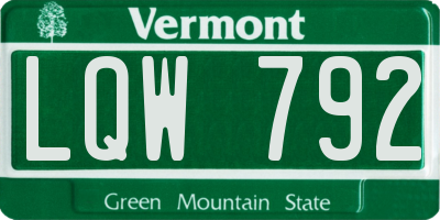 VT license plate LQW792