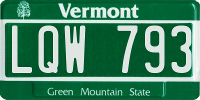 VT license plate LQW793