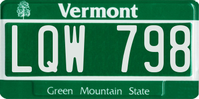 VT license plate LQW798
