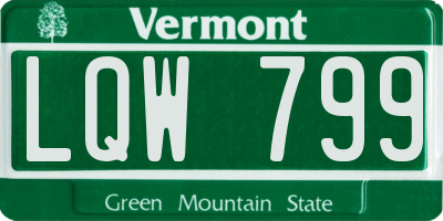 VT license plate LQW799