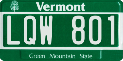 VT license plate LQW801