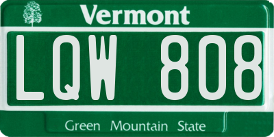 VT license plate LQW808