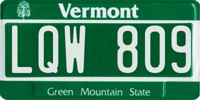 VT license plate LQW809