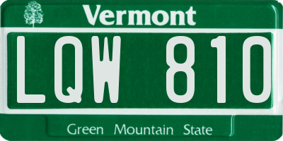 VT license plate LQW810