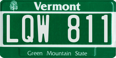 VT license plate LQW811