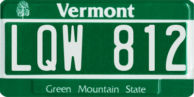 VT license plate LQW812