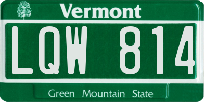 VT license plate LQW814