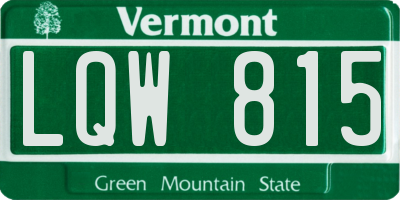 VT license plate LQW815