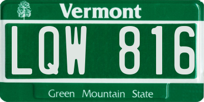 VT license plate LQW816