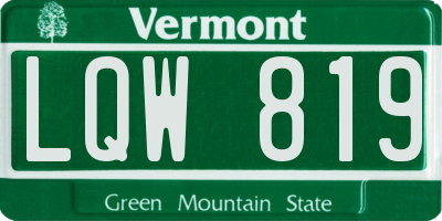 VT license plate LQW819