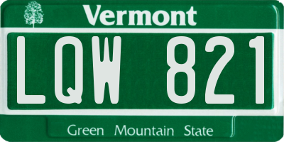 VT license plate LQW821