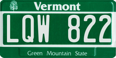 VT license plate LQW822