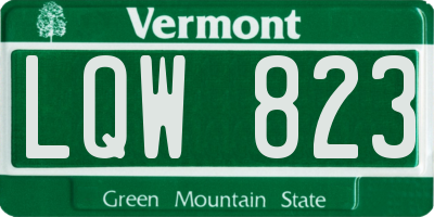 VT license plate LQW823