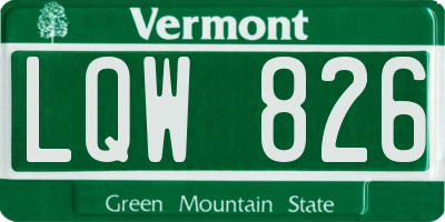 VT license plate LQW826